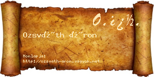 Ozsváth Áron névjegykártya