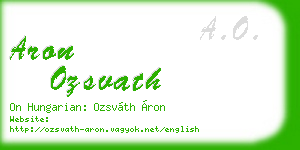 aron ozsvath business card